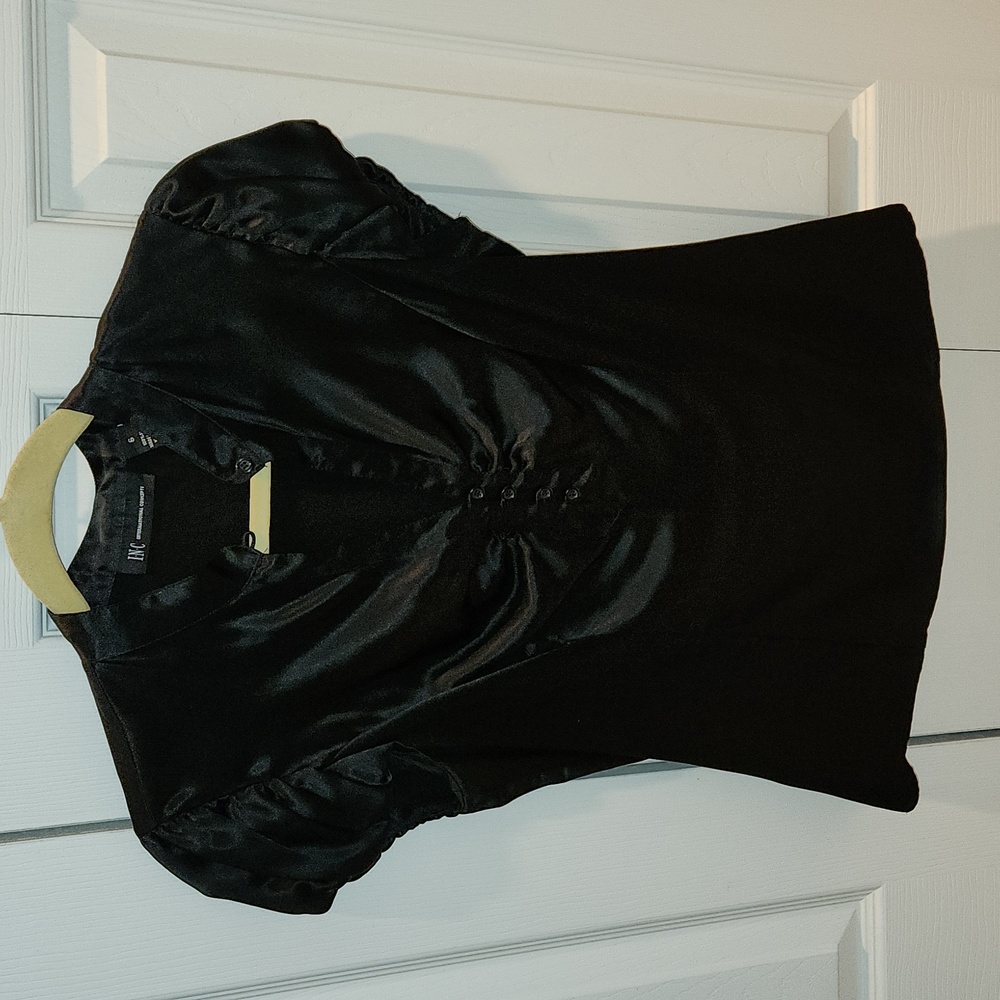 INC Black silk blouse size 6
